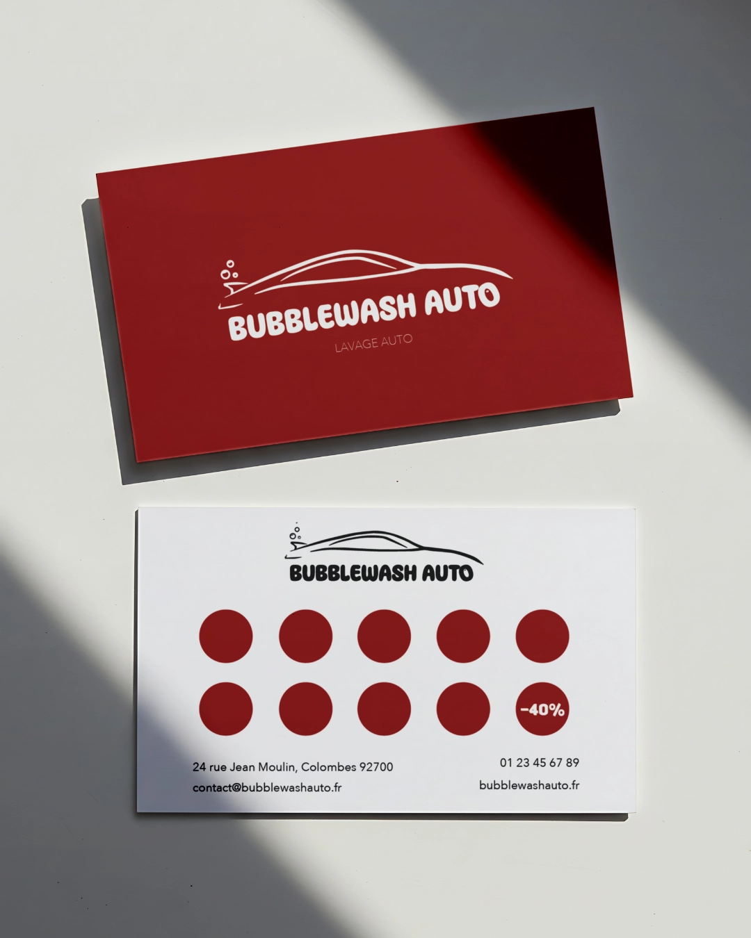Carte de fidélité de BubbleWash Auto
