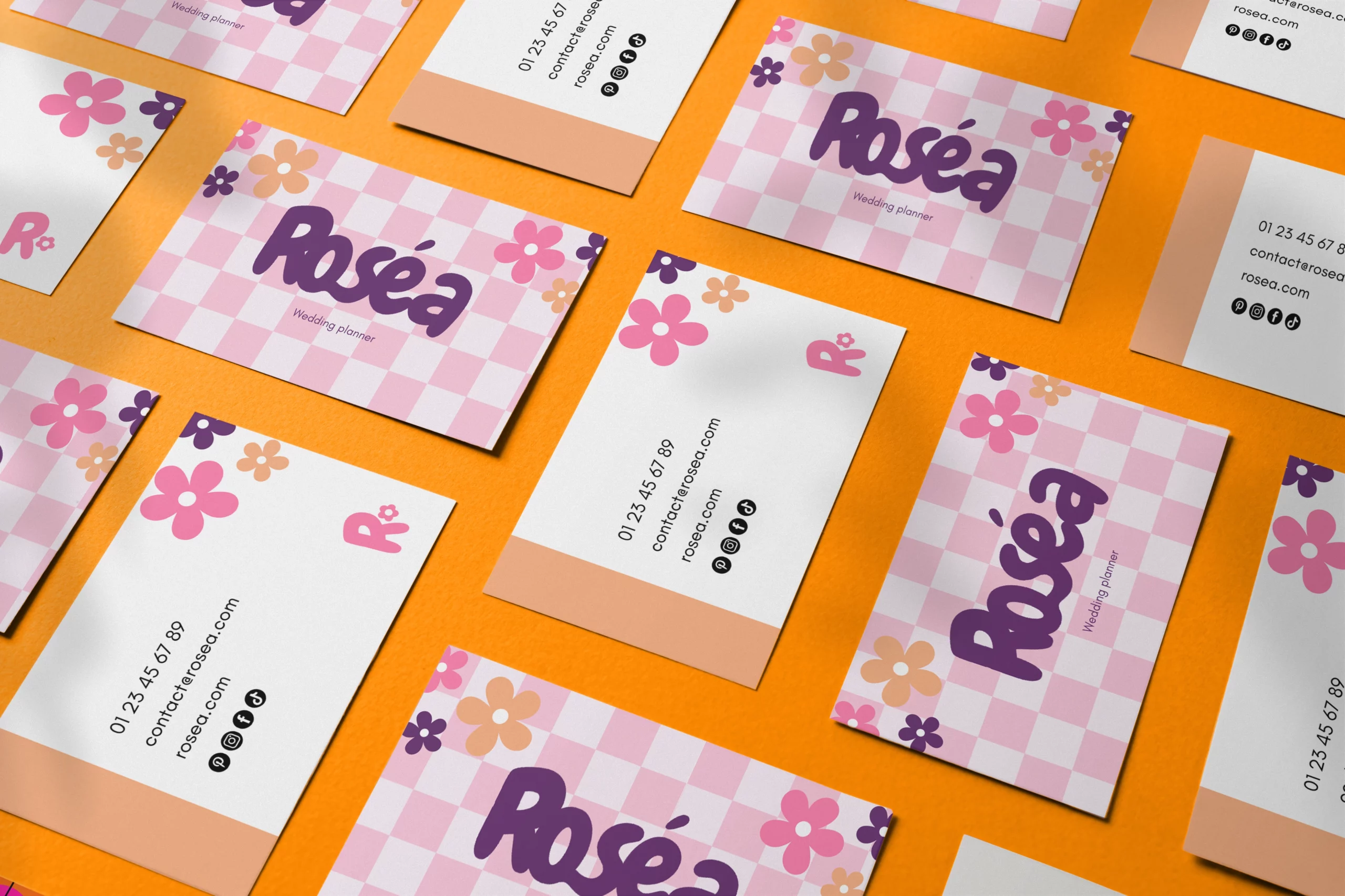 Carte de visite pour la wedding planner Roséa