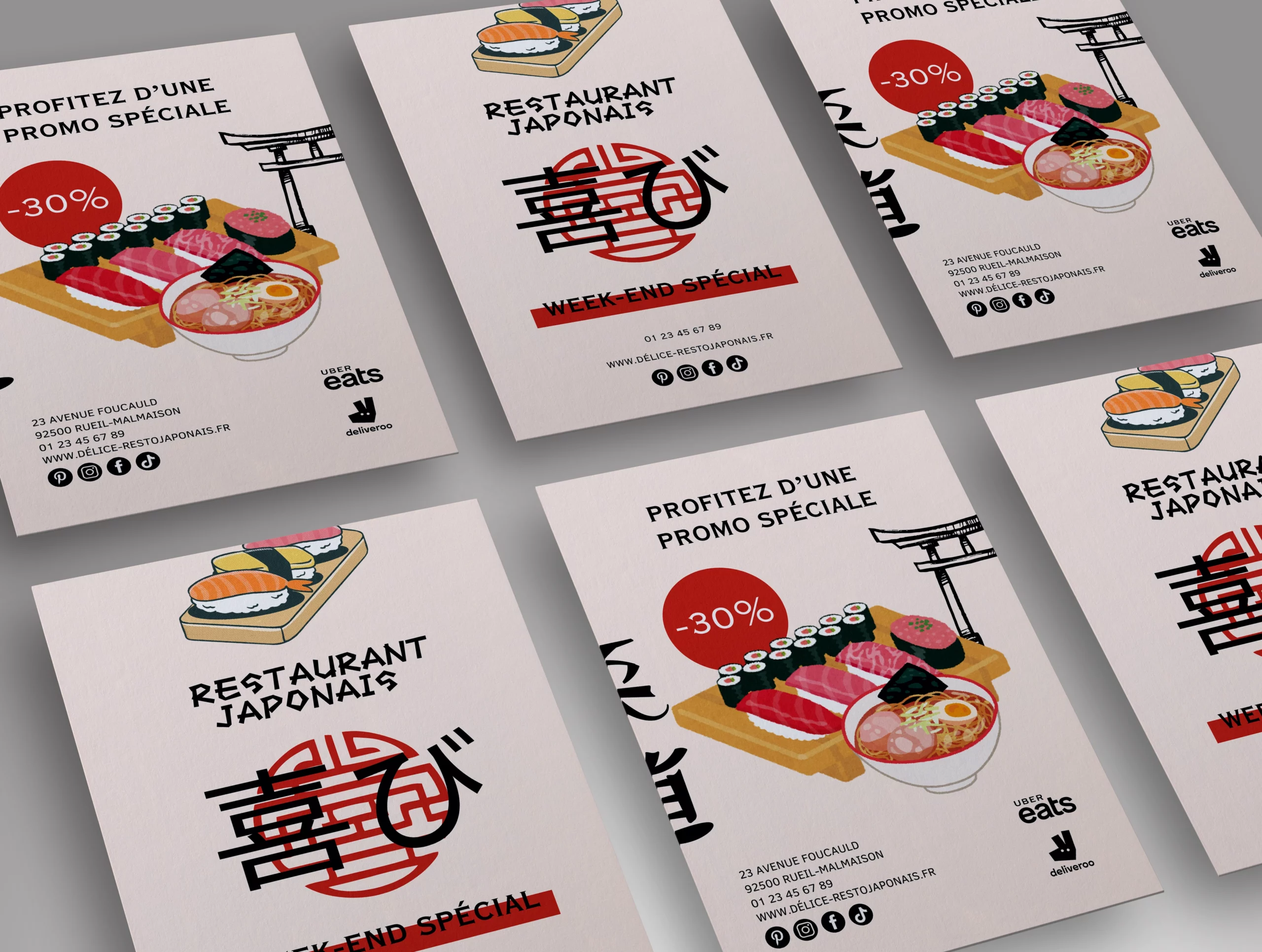 Flyer pour le restaurant japonais Délice