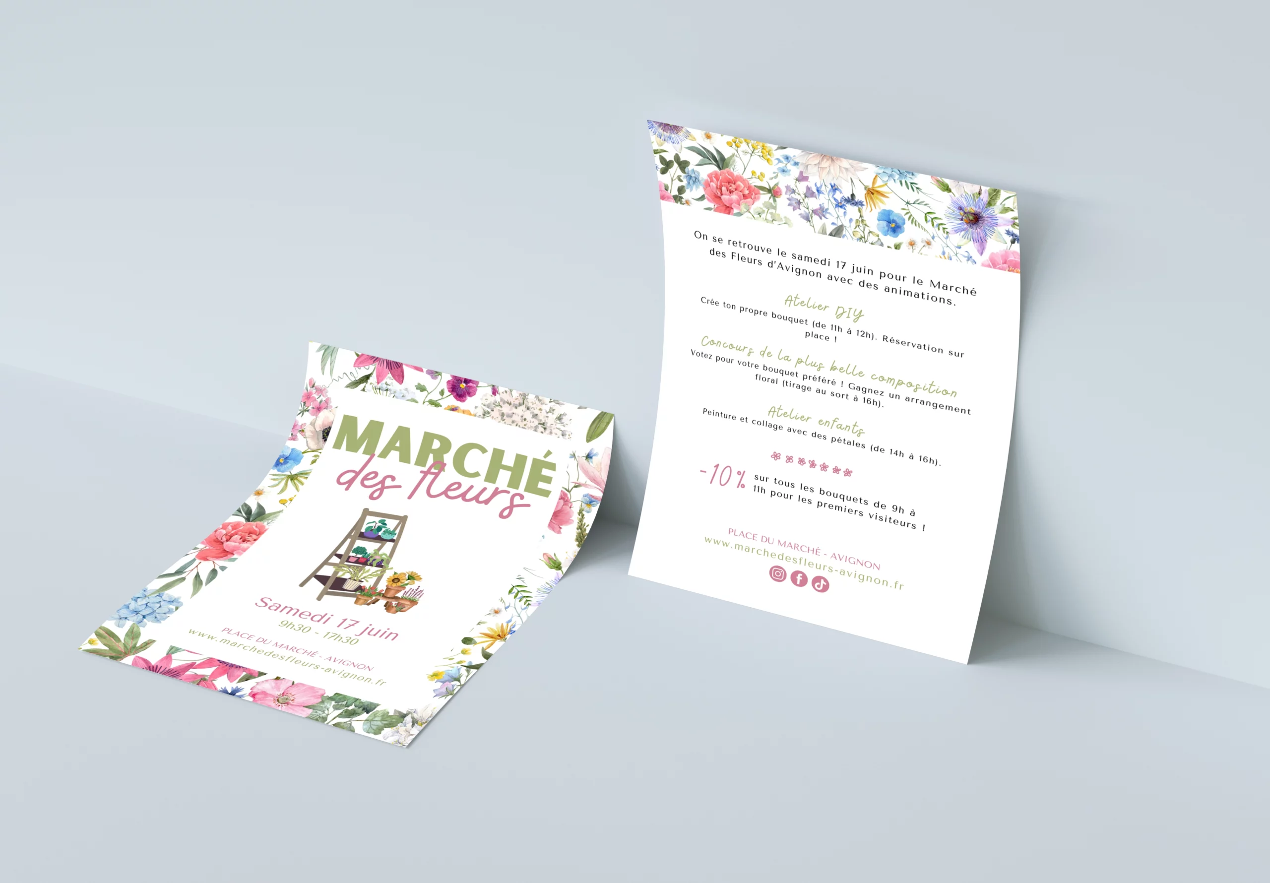 Flyer du Marché des Fleurs d'Avignon