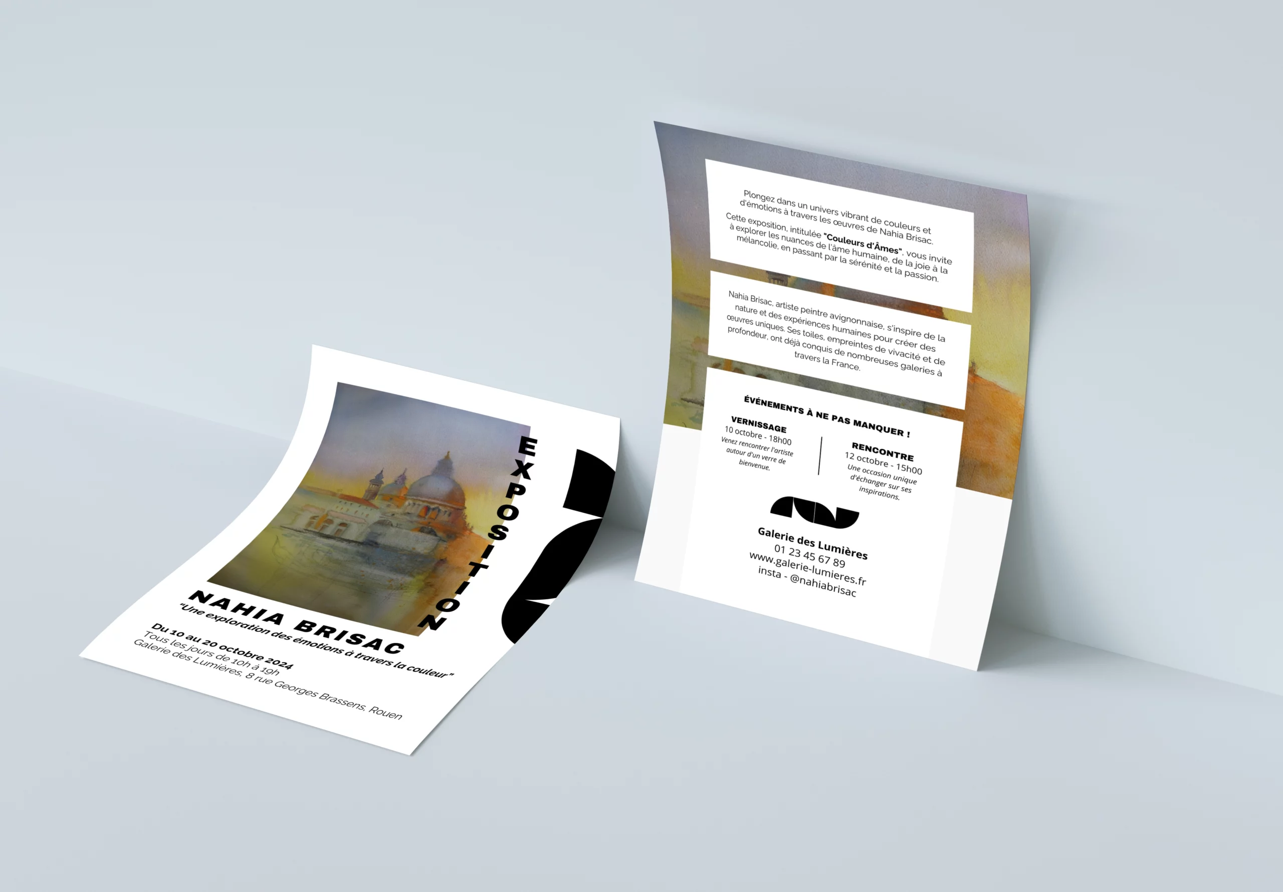 Flyer pour l'artiste peintre Nahia Brisac